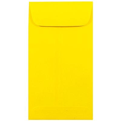 JAM PAPER #7 Coin Business Colored Envelopes - 3 1/2 x 6 1/2 - Yellow Recycled - Bulk 500/Box