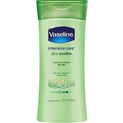 Vaseline Intensive Care Lotion 10 Ounce Aloe Soothe (Dry Skin) (295ml) (3 Pack)