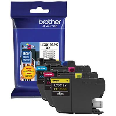 Brother Printer LC30193PK Super High Yield XXL 3 Pack Ink Cartridges- 1 Ea: Cyan/Magenta/Yellow Ink