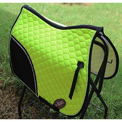 St. Charles Horse Cotton Quilted ENGLISH SADDLE PAD Tack Trail Riding Lime Green 72F09