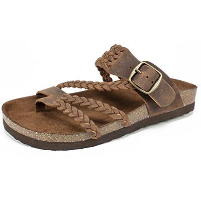 WHITE MOUNTAIN Shoes Hayleigh Women's Sandal, Brown/Leather, 10 M