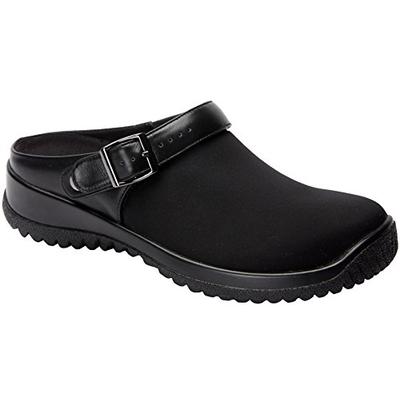 Drew Shoe Savannah 17100 Women's Casual Clog: Black/Stretch 10.5 Medium (B) Buckle