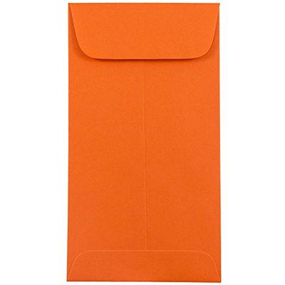JAM PAPER #7 Coin Business Colored Envelopes - 3 1/2 x 6 1/2 - Orange Recycled - Bulk 500/Box