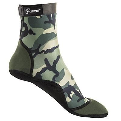 Seavenger High Cut Beach Socks with Grip Sole for Sand, Volleyball, Snorkeling, Diving, Wading (Camo