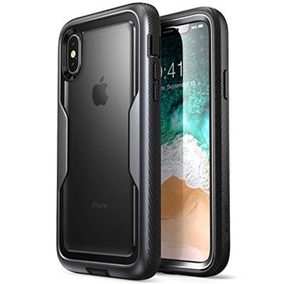 i-Blason iPhone X Case, iPhone Xs Case [Heavy Duty Protection] [Clear Back] [Magma Series] Shock Red