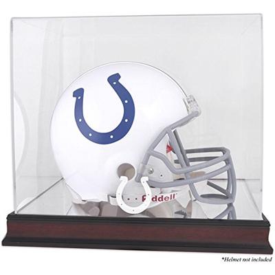 Indianapolis Colts Mahogany Helmet Logo Display Case and Mirror Bottom and Back