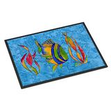 Caroline's Treasures 8713JMAT Troical Fish and Seaweed on Blue Indoor or Outdoor Mat 24x36, 24H X 36 screenshot. Rugs directory of Home & Garden.