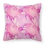 Caroline's Treasures BB7564PW1414 Watercolor Hot Pink Hearts Fabric Decorative Pillow, 14Hx14W, Mult screenshot. Decorative Pillows directory of Bedding.