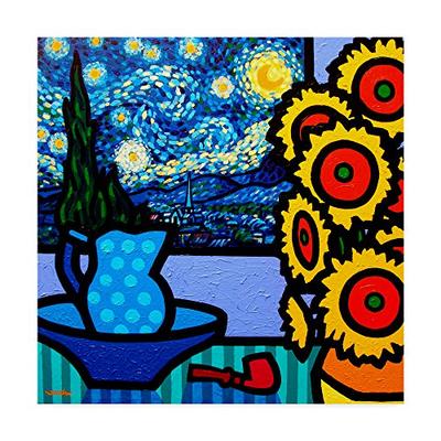 Trademark Fine Art Still Life with Starry Night by John Nolan, 14x14 Multicolor