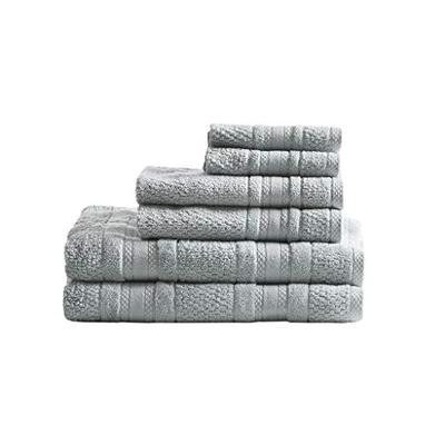 Madison Park Adrien Super Soft 6 Piece Cotton Towel Set Silver See Below