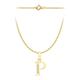 CARISSIMA Gold Women's 9 ct Yellow Gold Cubic Zirconia 7 x 11 mm Initial P Pendant on 9 ct Yellow Gold 0.4 mm Prince of Wales Chain Necklace of Length 46 cm/18 Inch