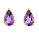 Ivy Gems 9ct Yellow Gold Amethyst Tear Drop Stud Earrings