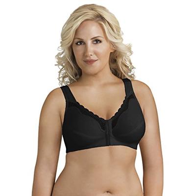 Exquisite Form Fully Women's Front Close Cotton Posture Bra #5100531, Black, 42D