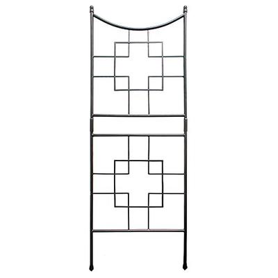 Achla Designs FT-25 Squares Metal Garden Wall Trellis, Graphite