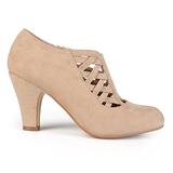 Brinley Co. Womens High Heel Round Toe Bootie Taupe, 7.5 Wide Width US screenshot. Shoes directory of Clothing & Accessories.