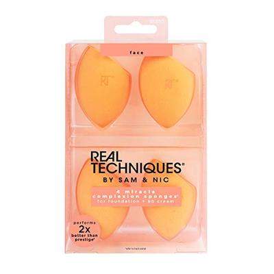 Real Techniques Miracle Beauty Sponge, (Set of 4), Latex-Free Makeup Blender