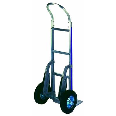Aviditi WS1031 Aluminum Hand Cart, Semi-Pneumatic Wheels, Silver