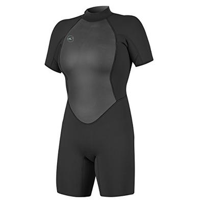 O'Neill Women's Reactor-2 2mm Back Zip Short Sleeve Spring Wetsuit, Black, 8