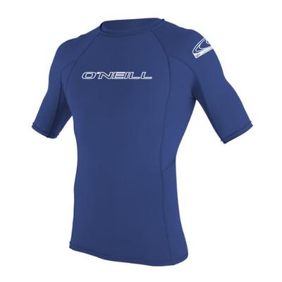 O'Neill Wetsuits Men's Basic Skins UPF 50+ Short Sleeve Rash Guard, Pacific, Large