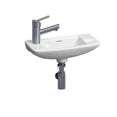 Whitehaus WH1-103L-WH Isabella 17-1/2-Inch Small Wall-Mount Lavatory Basin with Center Drain and Lef