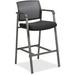 Lorell Mesh Back Guest Stool - Fabric Black Seat - Square Base - 23.6" Width x 22.9" Depth x 42.9" H