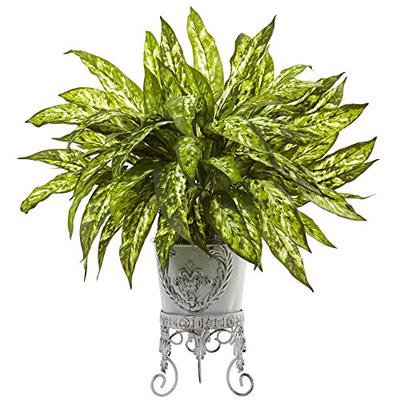 Nearly Natural 6883 2' Aglaonema with Metal Planter