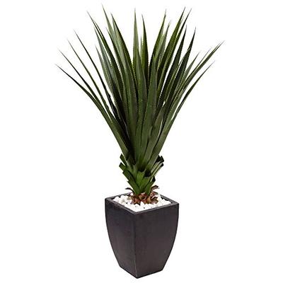 Nearly Natural 4.5' Spiked Agave Artificial Plant in Planter Green