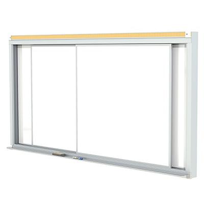 Ghent 48"x144" Horizontal Sliding Panel Unit Porcelain Magnetic 28 gauge Whiteboard - Made in the US