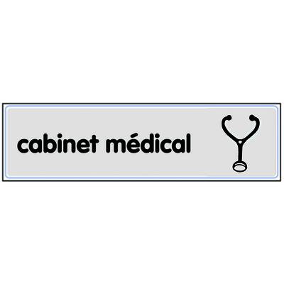 Plaquette Cabinet medical - Plexiglas argent 170x45mm - 4320212 - Argent
