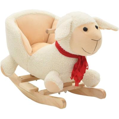 Vidaxl - Mouton à bascule avec dossier Peluche 60 x 32 x 50 cm Blanc