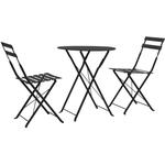 Vidaxl - Mobilier de bistro 3 pcs Acier Noir
