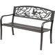 Banc 3 places de jardin terrasse style rural chic 127L x 60l x 85H cm métal époxy anticorrosion