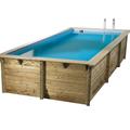 Ubbink - Piscine bois Nortland sunwater rectangulaire 300x555x140cm liner bleu