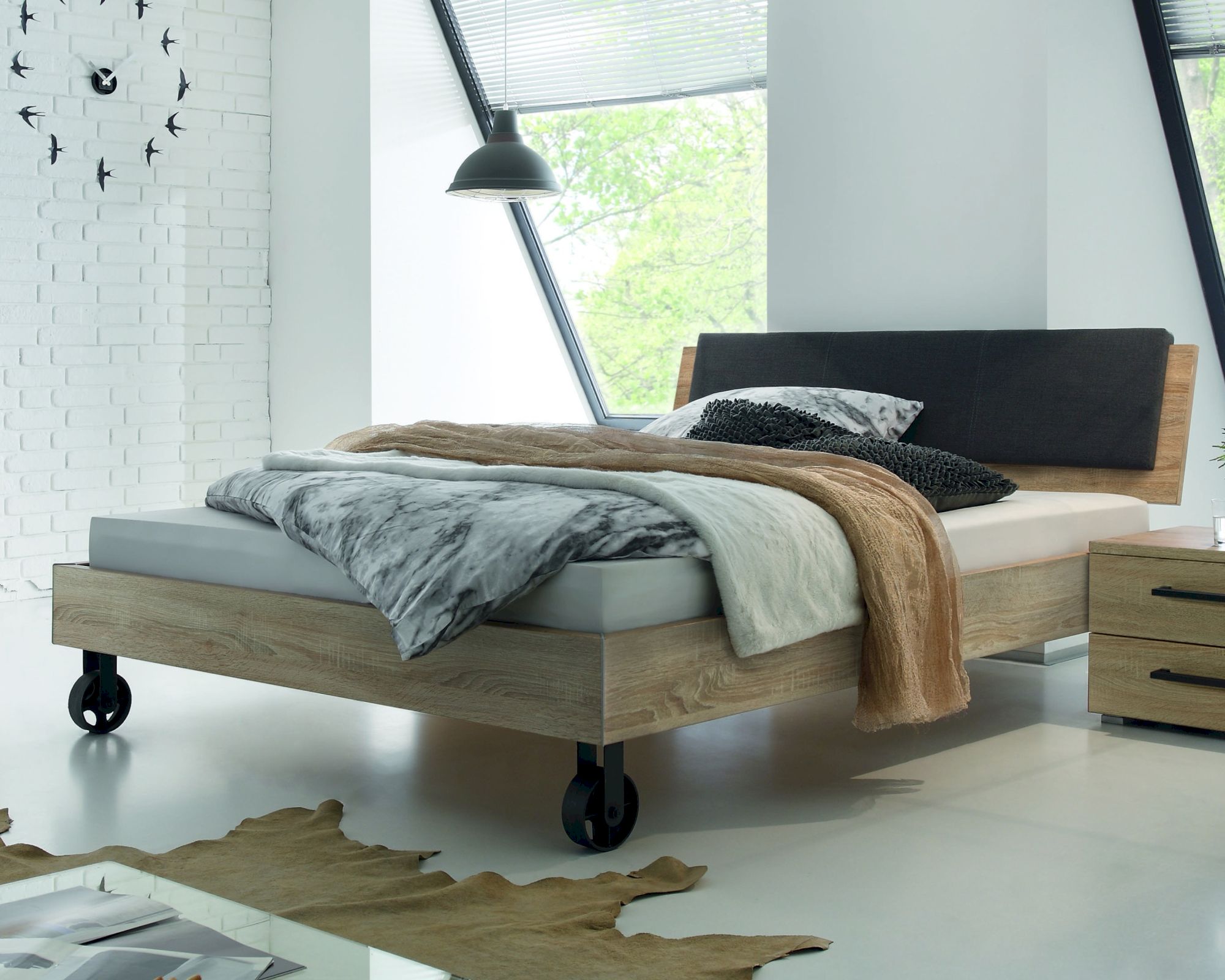 Hasena Top-Line Bett Advance Road/Orva 120x200 cm / Walnuss HN