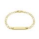CARISSIMA Gold Women's 9ct Yellow Gold Flat Figaro ID Bracelet of 18cm/7"