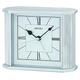 Silver Finish Quartz/Battery Carriage/Mantle/Mantel Clock with Alarm, Height 84mm. QHE173S