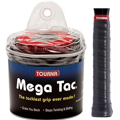 Tourna Mega Tac Extra Tacky Overgrip, Black (30-Pack)