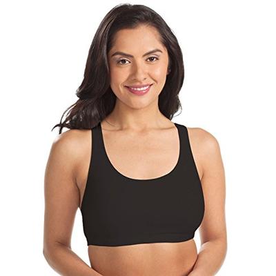 Leading Lady Women's Plus-Size Light Impact Sports Bra, Black, 56Bc/D