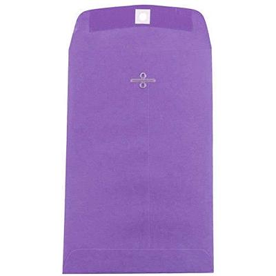 JAM PAPER 6 x 9 Open End Catalog Colored Envelopes with Clasp Closure - Violet Purple Recycled - 25/