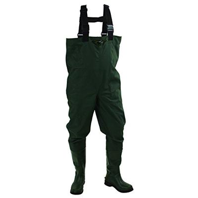 Frogg Toggs Cascades 2-ply Poly/Rubber Bootfoot Chest Wader, Cleated Outsole, Forest Green, Size 11