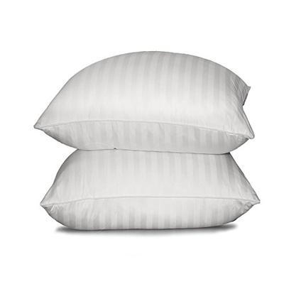 Royal Luxe Unisex Damask Stripe White Down King Pillow White