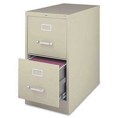 Lorell 2-Drawer Vertical File with Lock, 15 by 26-1/2 by 28-3/8-Inch, Putty