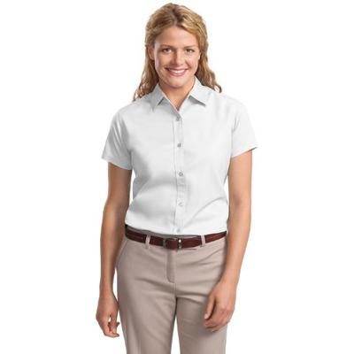 Port Authority L508 Ladies Short Sleeve Easy Care Shirt - White/Light Stone - XXL