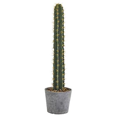 Nearly Natural Artificial Plant 41" Cactus in Stone Planter Green