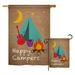 Breeze Decor Happy Campers Nature Outdoor Impressions 2-Sided Polyester 40 x 28 in. Flag Set in Brown | 40 H x 28 W in | Wayfair