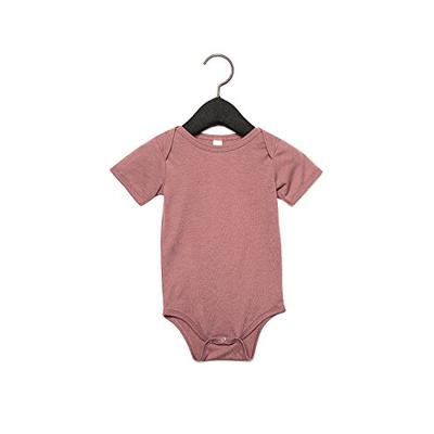 Bella + Canvas Infant Triblend Short-Sleeve One-Piece, 6-12MOS, Mauve Triblend