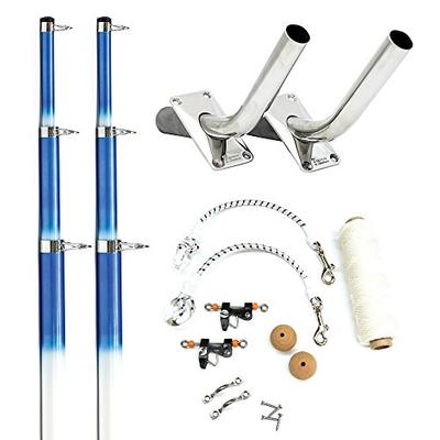 Tigress 88200 Telescoping Fiberglass Outrigger, Pair, 15 Foot 1-1/8" for Big Game Fishing Such as Sh