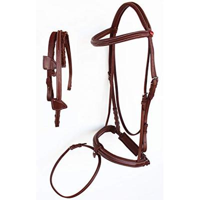 TackRus Horse English Padded Leather Adjustable Flash Bridle Reins Full 803127CNF