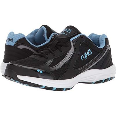 Ryka Women's Dash 3 Walking Shoe, Black/Meteorite/nc Blue, 8 W US