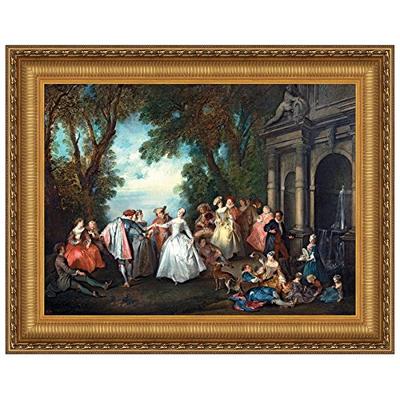 Design Toscano Dance Before a Fountain, 1724: Canvas Replica Painting: Large